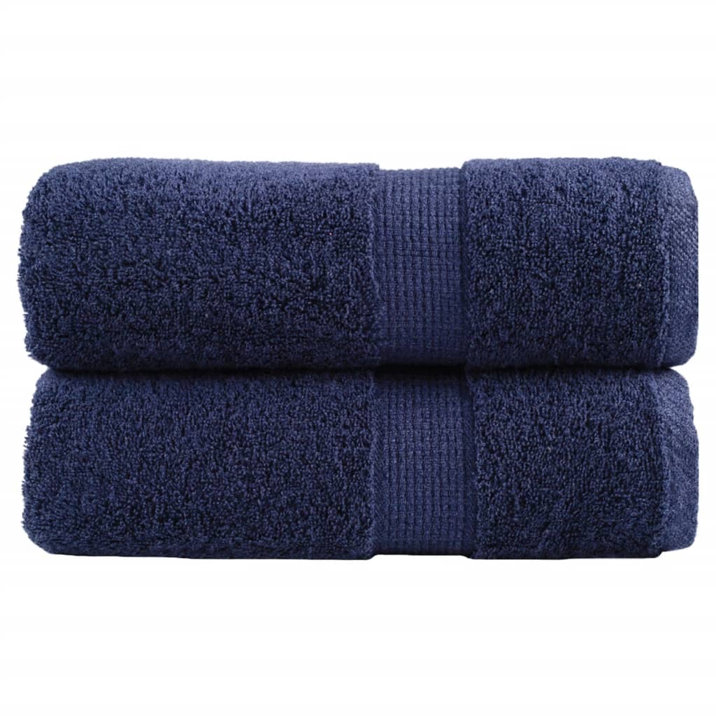 Serviettes invité de qualité SOLUND 2 pièces Bleu marine 30x50 cm 600 g/m²