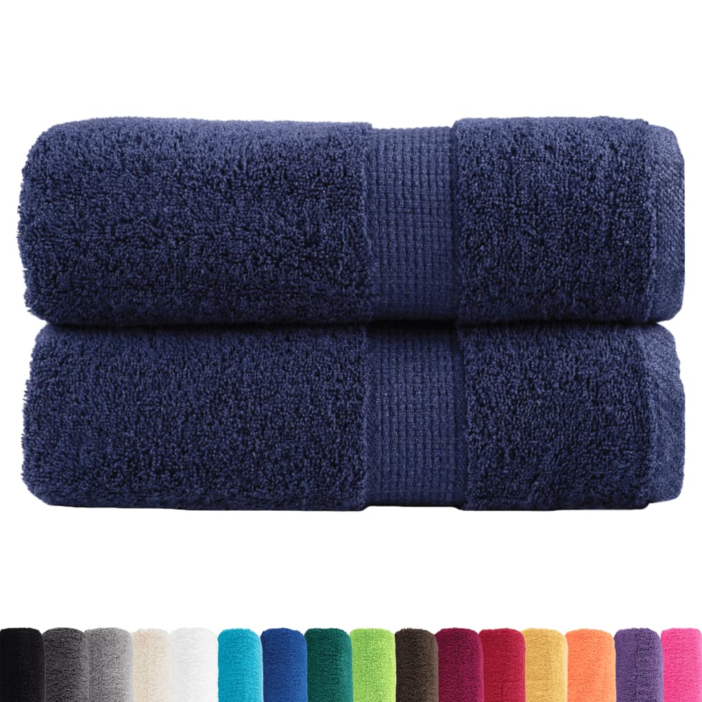 Serviettes invité de qualité SOLUND 2 pièces Bleu marine 30x50 cm 600 g/m²