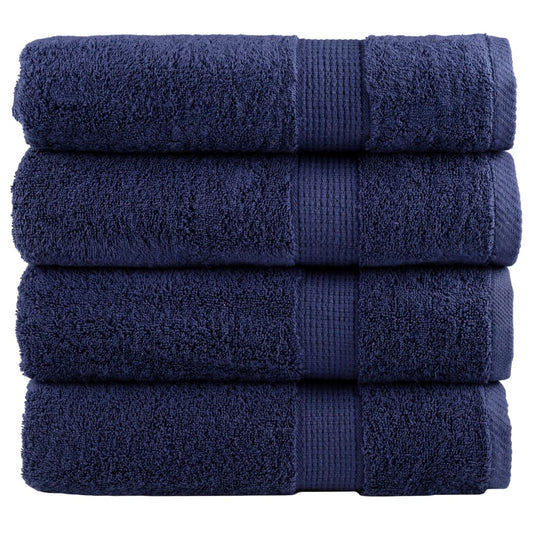 Premium Handtücher SOLUND 4 Stk. Marineblau 50x100 cm 600 g/m²