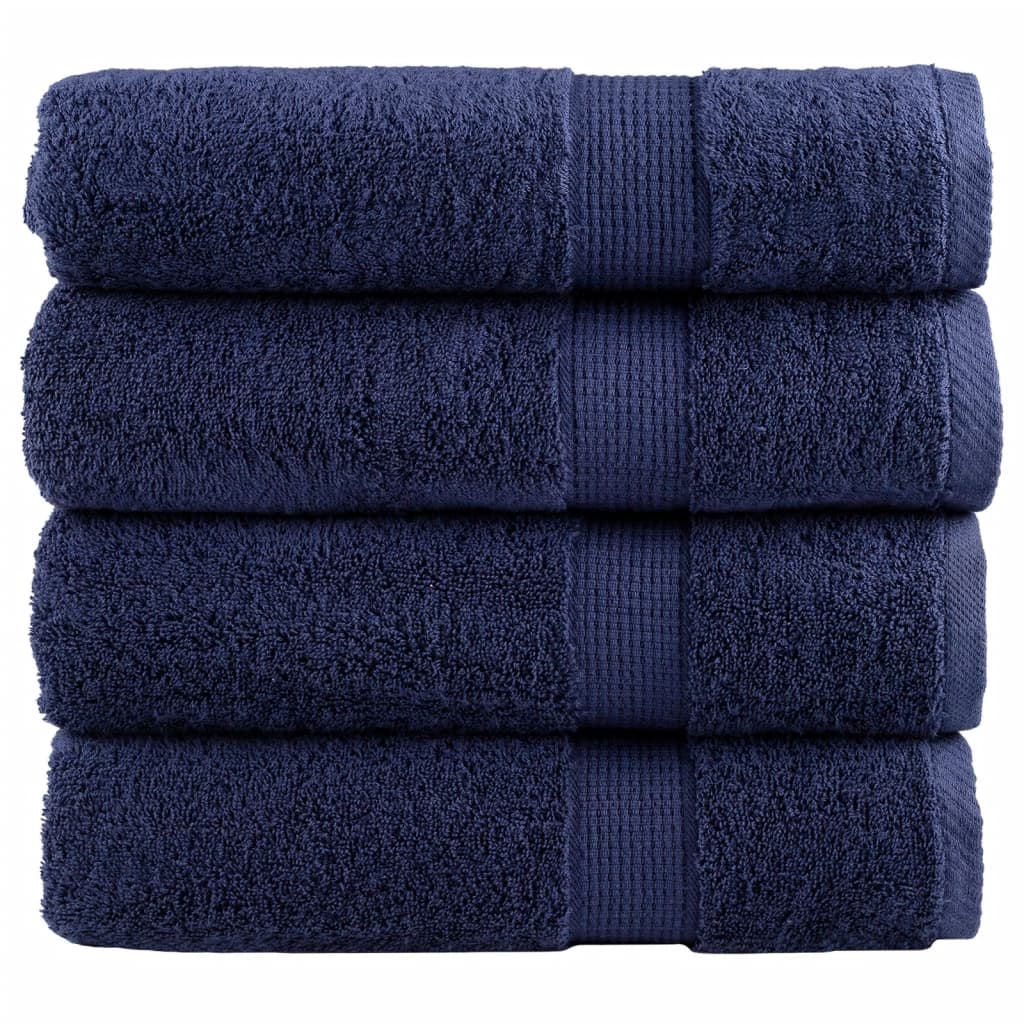 Premium Duschtücher SOLUND 4 Stk. Marineblau 70x140 cm 600 g/m²