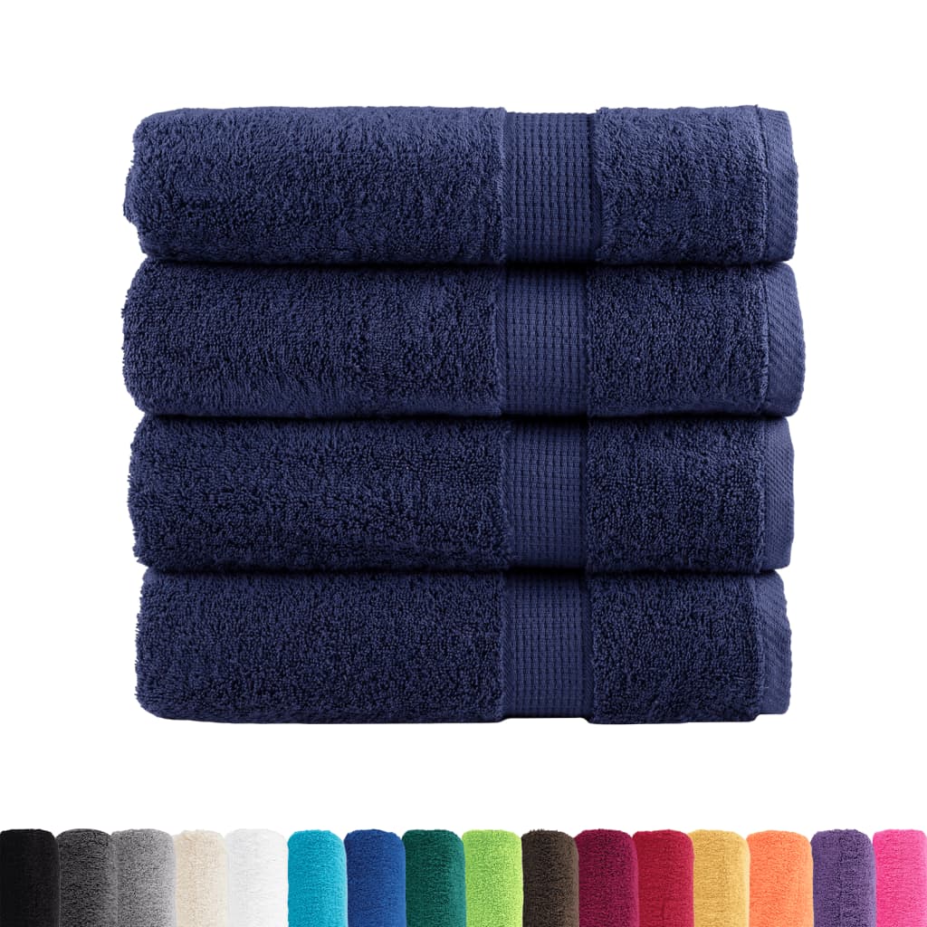 Premium Duschtücher SOLUND 4 Stk. Marineblau 70x140 cm 600 g/m²