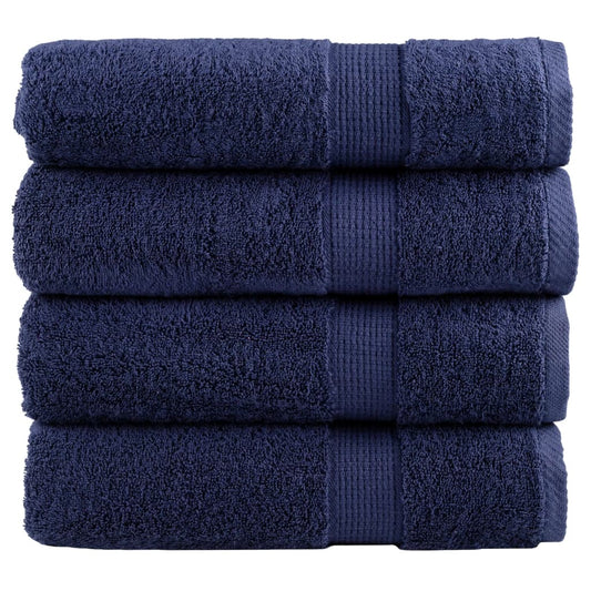 Premium Bath Towels SOLUND 4 pcs. Navy Blue 100x150 cm 600 gsm