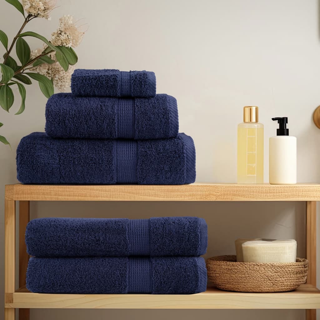 Premium Badetücher SOLUND 4 Stk. Marineblau 100x150 cm 600 g/m²