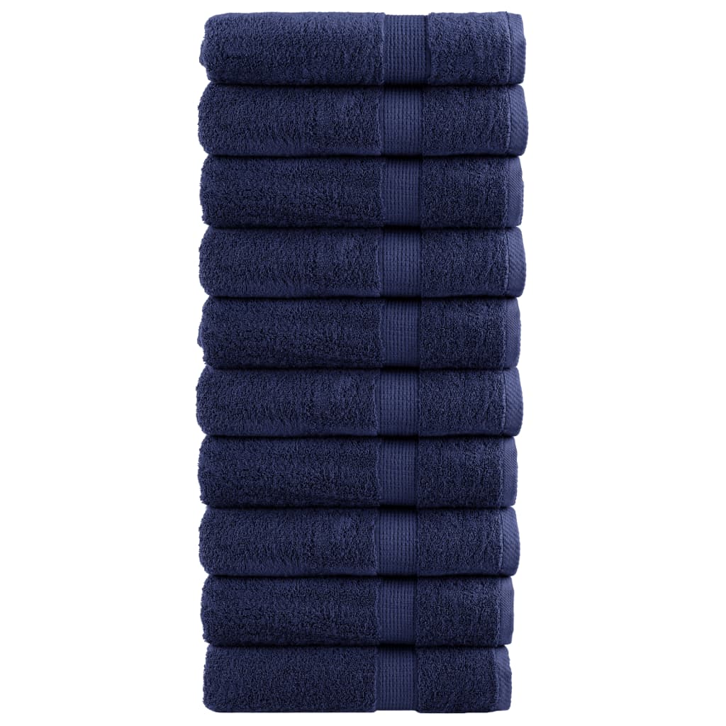 Premium Bath Towels SOLUND 10 pcs. Navy Blue 100x150 cm 600 gsm