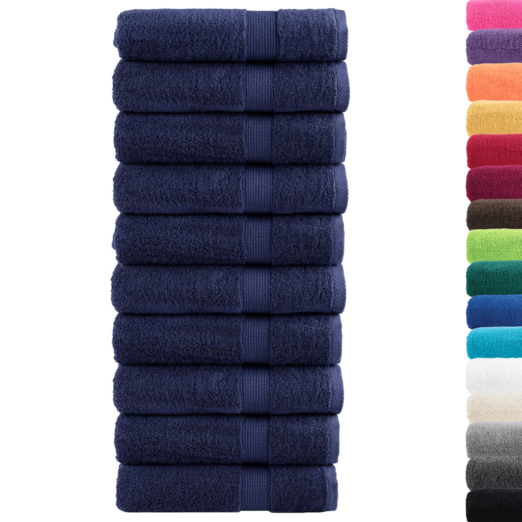 Premium Bath Towels SOLUND 10 pcs. Navy Blue 100x150 cm 600 gsm