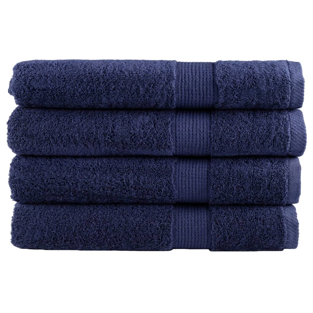 Serviettes de sauna premium SOLUND 4 pièces bleu marine 80x200 cm 600 g/m²