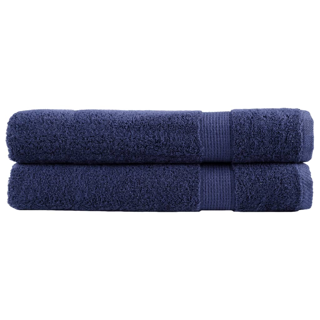 Premium Handtücher SOLUND 2 Stk. Marineblau 100x200 cm 600 g/m²