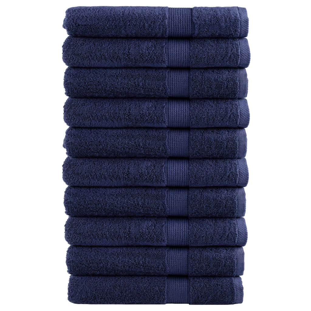 Premium Handtücher SOLUND 10 Stk. Marineblau 100x200 cm 600 g/m²