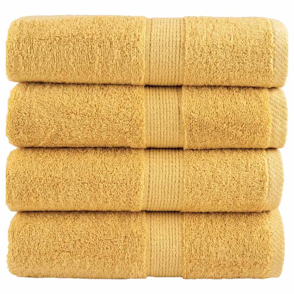 Serviettes de toilette premium SOLUND 4 pièces Or 30x30 cm 600 g/m²