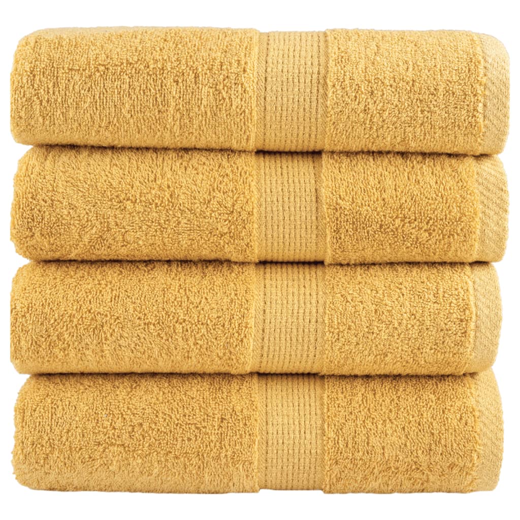 Premium Gästetücher SOLUND 4 Stk. Gold 30x50 cm 600 g/m²