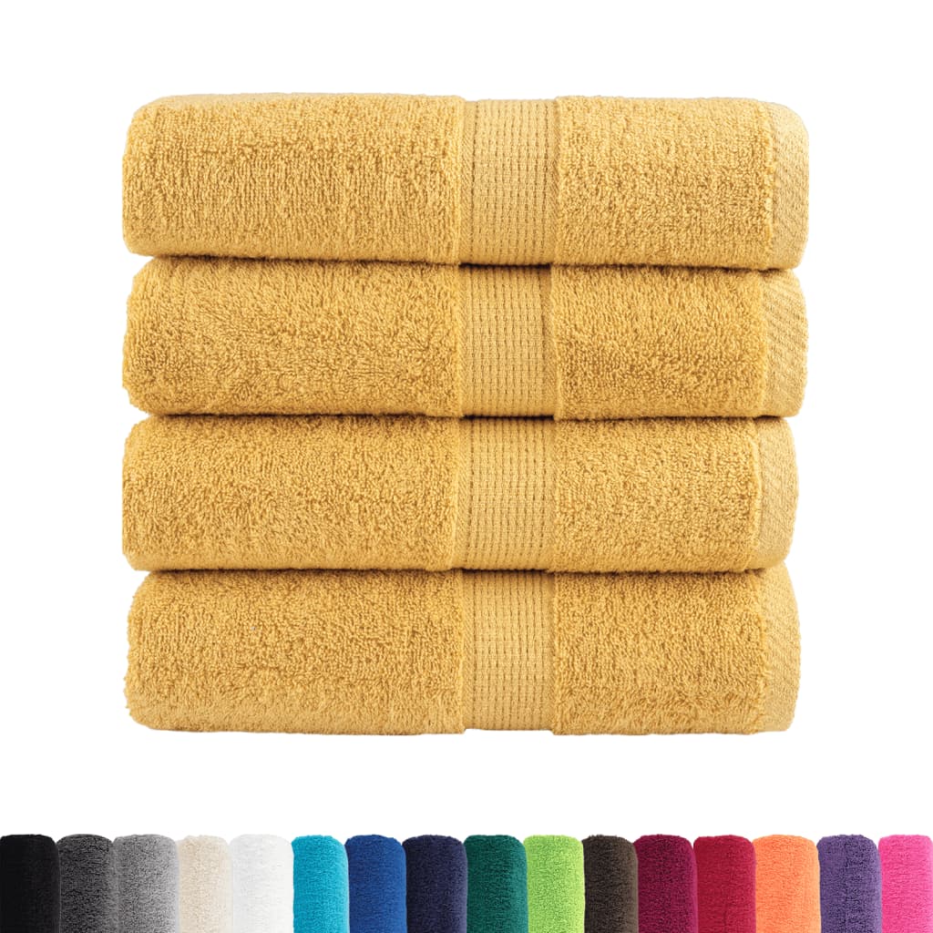 Premium Gästetücher SOLUND 4 Stk. Gold 30x50 cm 600 g/m²