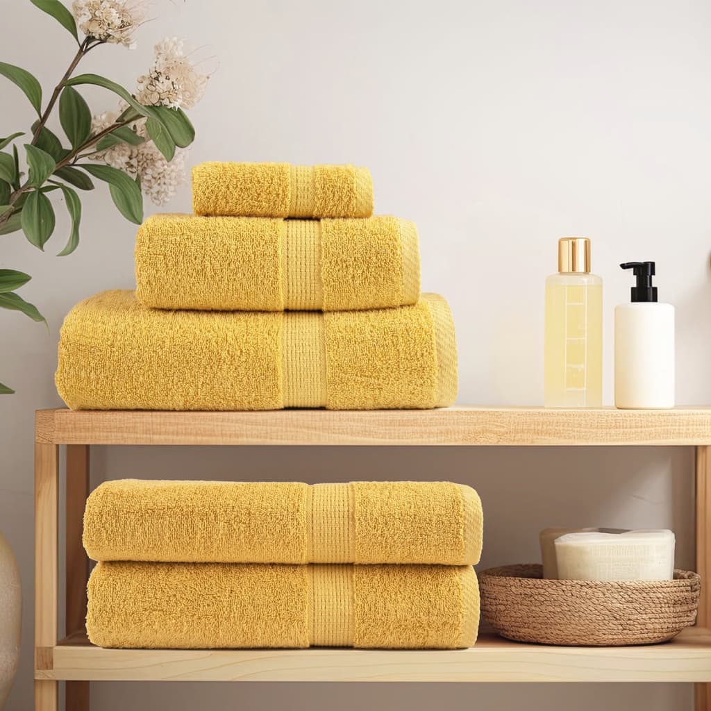 Premium Handtücher SOLUND 2 Stk. Gold 50x100 cm 600 g/m²