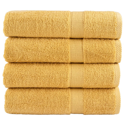 Premium Handtücher SOLUND 4 Stk. Gold 50x100 cm 600 g/m²