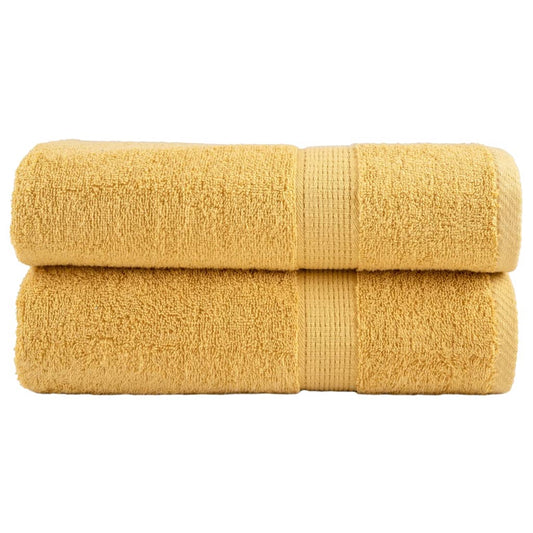 Premium Duschtücher SOLUND 2 Stk. Gold 70x140 cm 600 g/m²