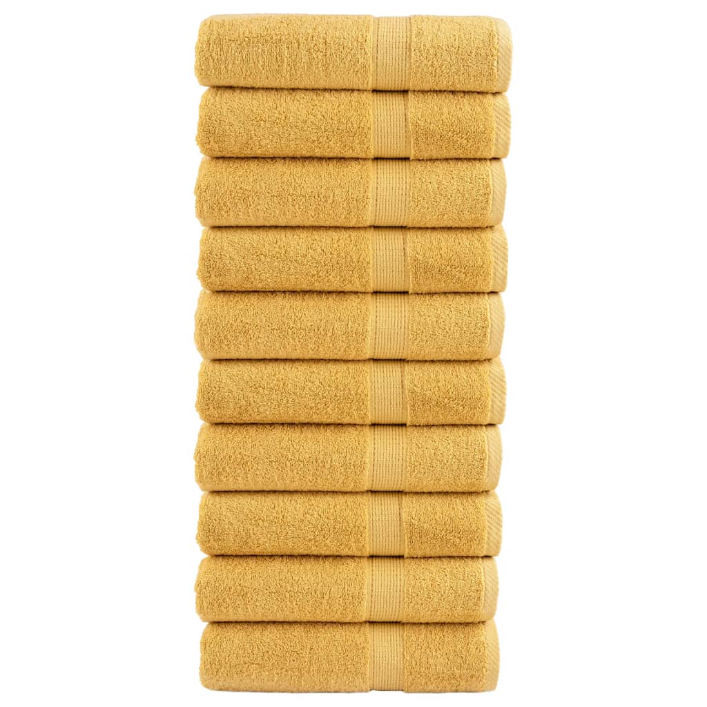 Premium Shower Towels SOLUND 10 pcs. Gold 70x140 cm 600 gsm