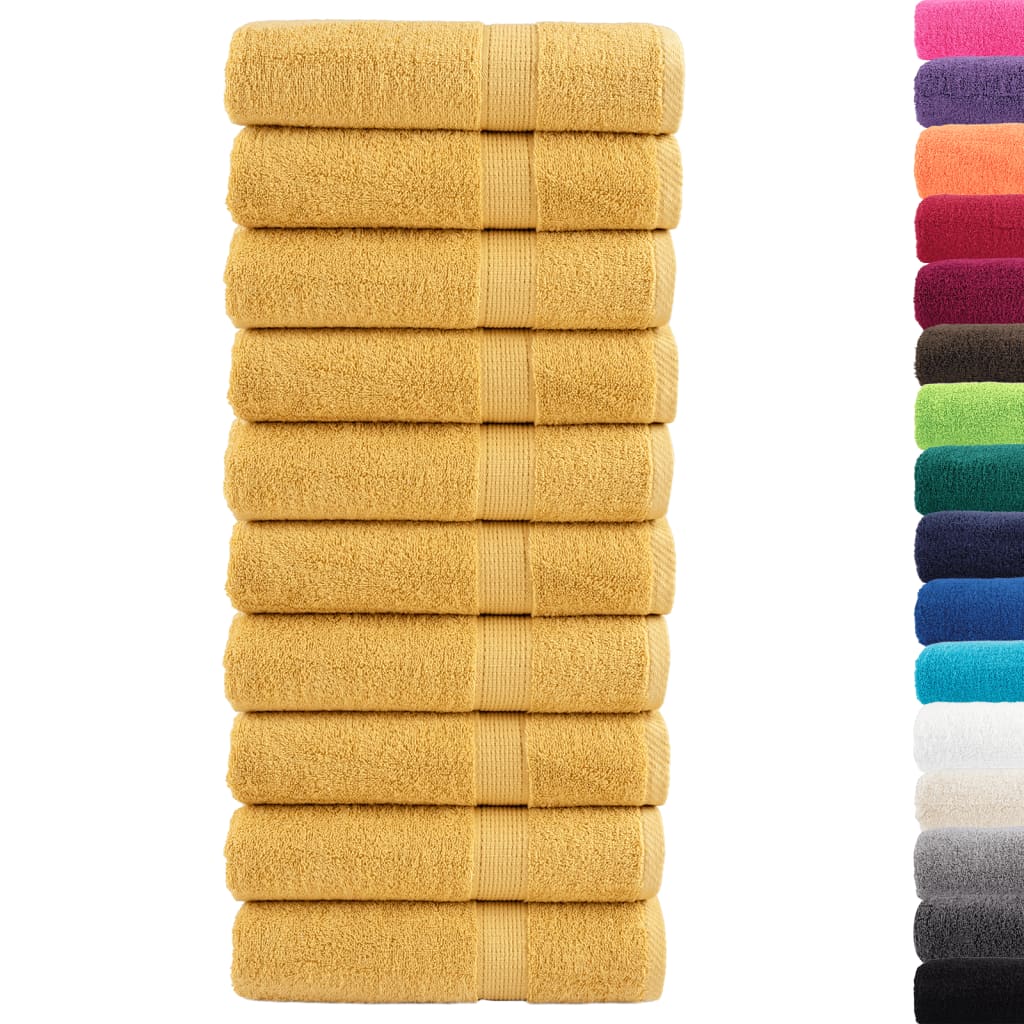 Premium Shower Towels SOLUND 10 pcs. Gold 70x140 cm 600 gsm