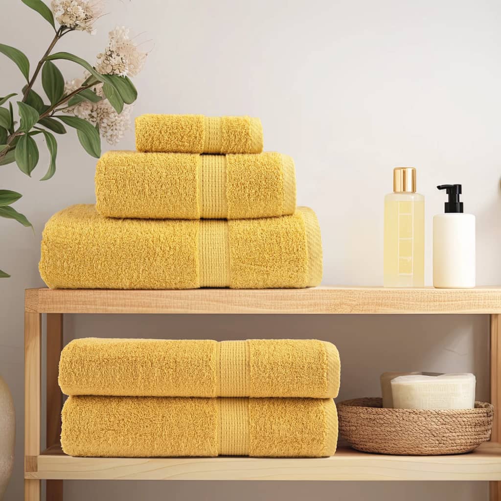 Premium Badetücher SOLUND 2 Stk. Gold 100x150 cm 600 g/m²