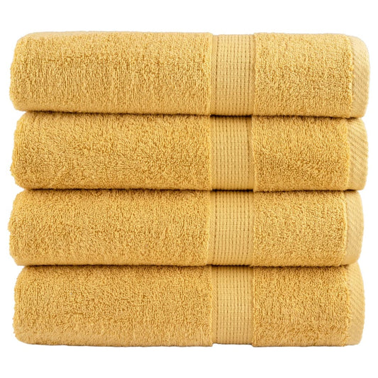 Premium Badetücher SOLUND 4 Stk. Gold 100x150 cm 600 g/m²