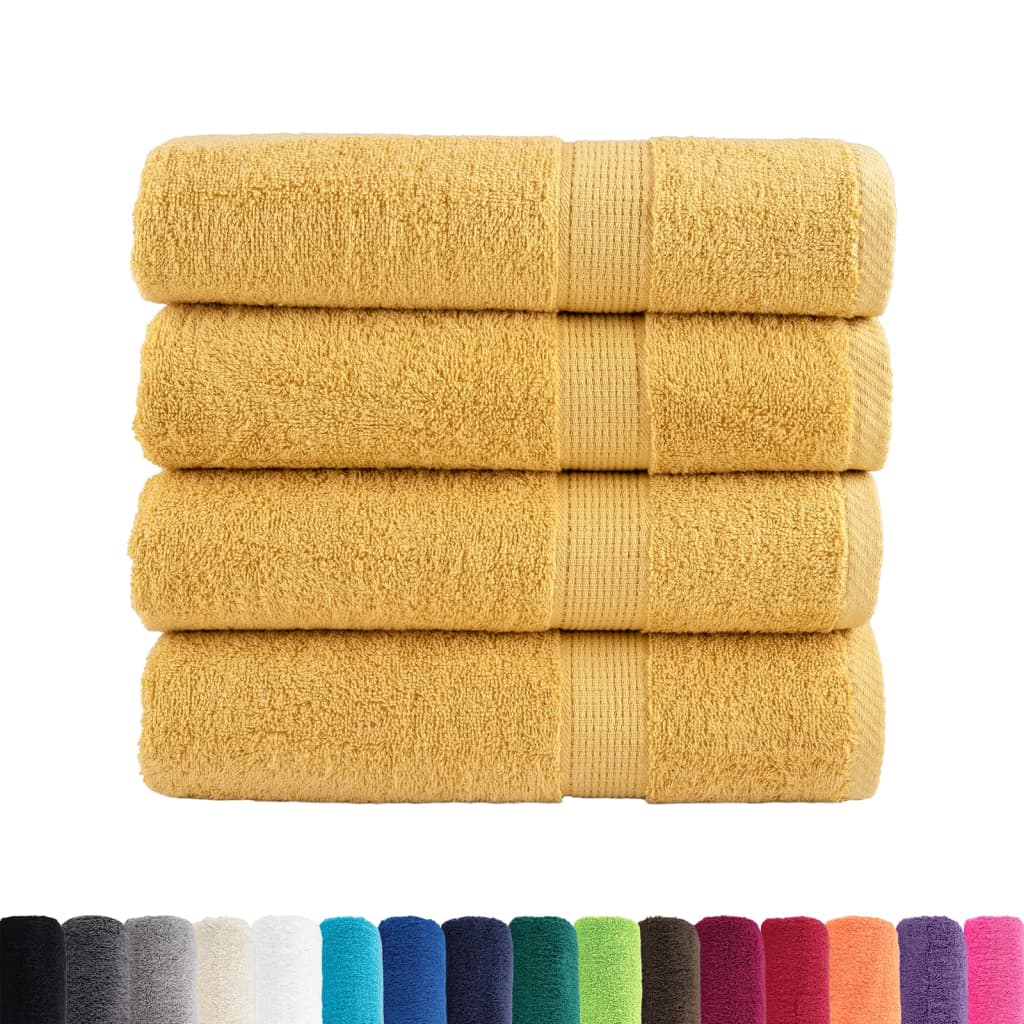 Premium Bath Towels SOLUND 4 Pcs. Gold 100x150 cm 600 g/m²