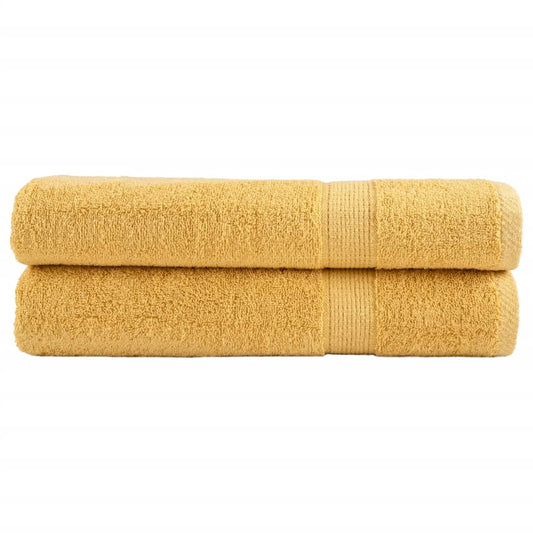 Premium Saunatücher SOLUND 2 Stk. Gold 80x200 cm 600 g/m²