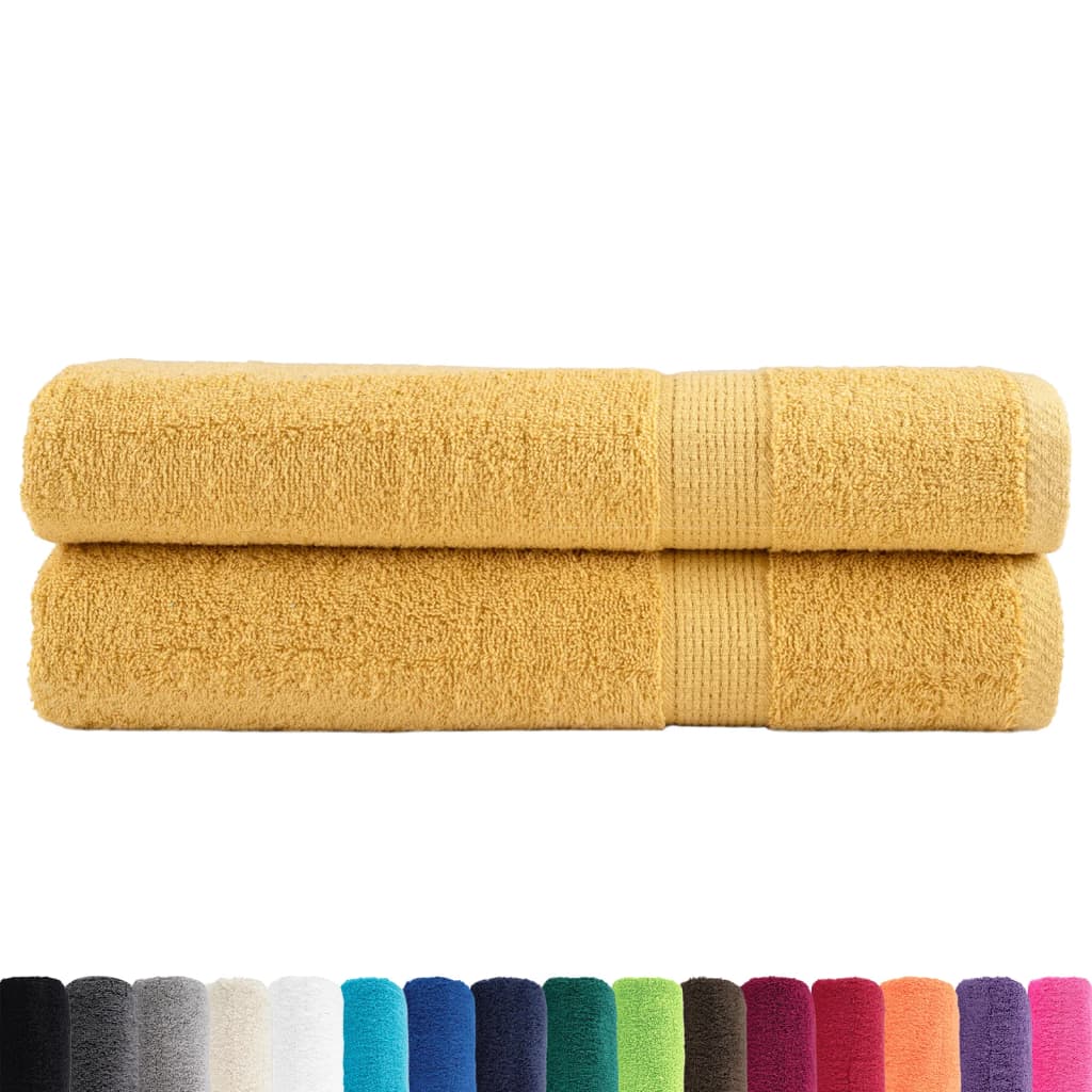 Serviettes de sauna premium SOLUND 2 pcs Or 80x200 cm 600 g/m²