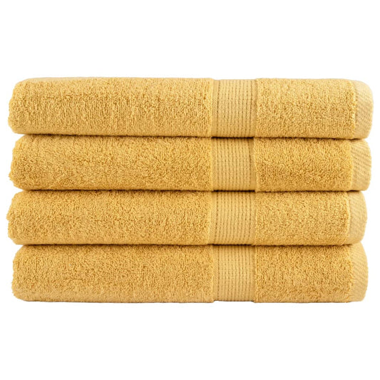 Premium Saunatücher SOLUND 4 Stk. Gold 80x200 cm 600 g/m²