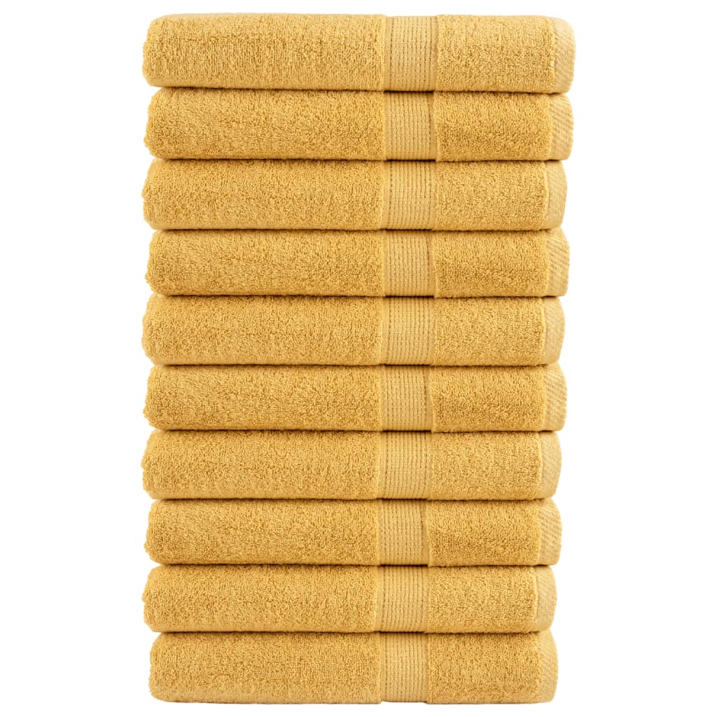 Premium Sauna Towels SOLUND 10 pcs Gold 80x200 cm 600 gsm