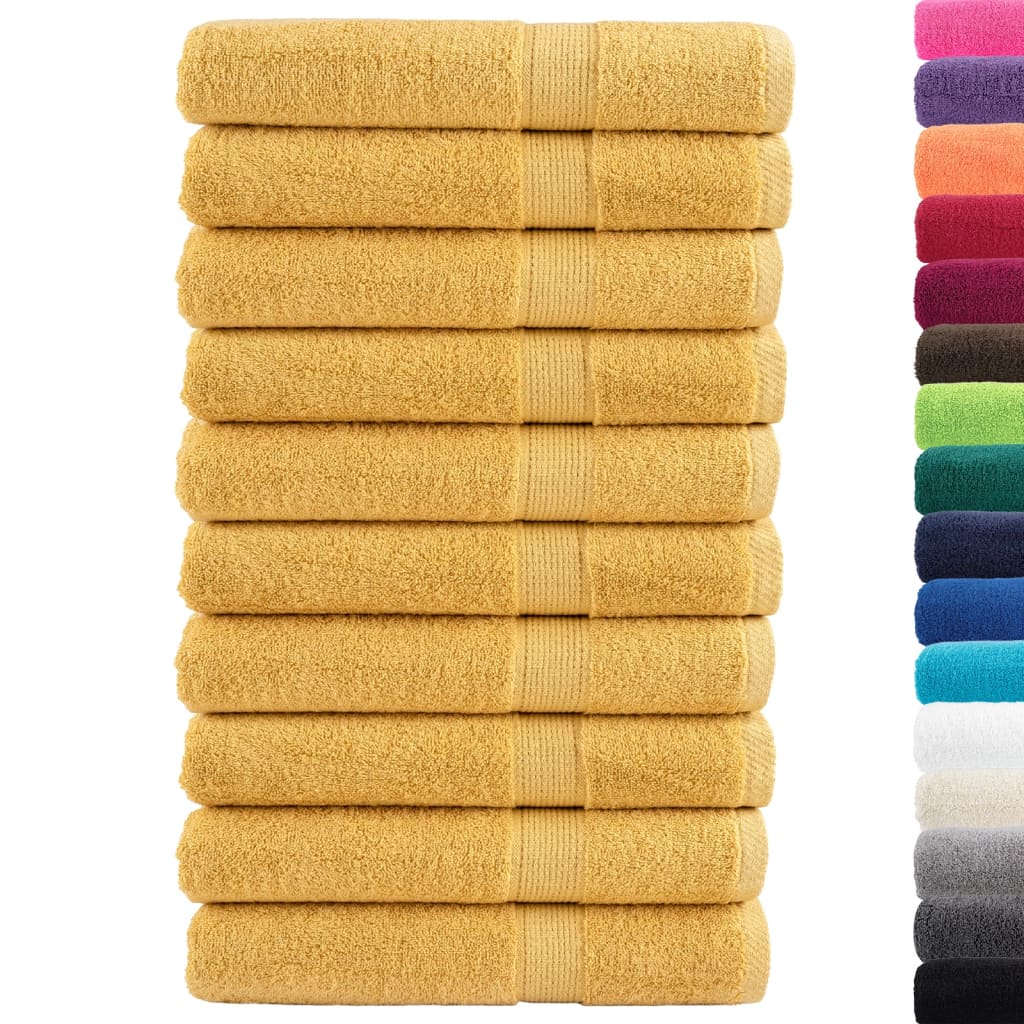 Premium Sauna Towels SOLUND 10 pcs Gold 80x200 cm 600 gsm
