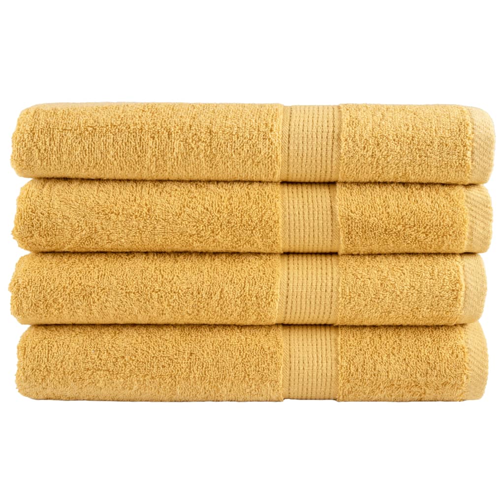 Serviettes premium SOLUND 4 pces Or 100x200 cm 600 g/m²