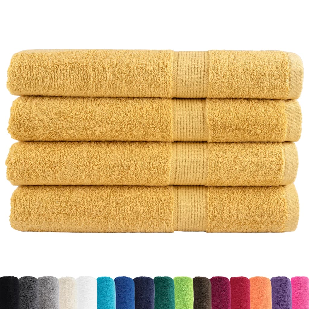 Serviettes premium SOLUND 4 pces Or 100x200 cm 600 g/m²