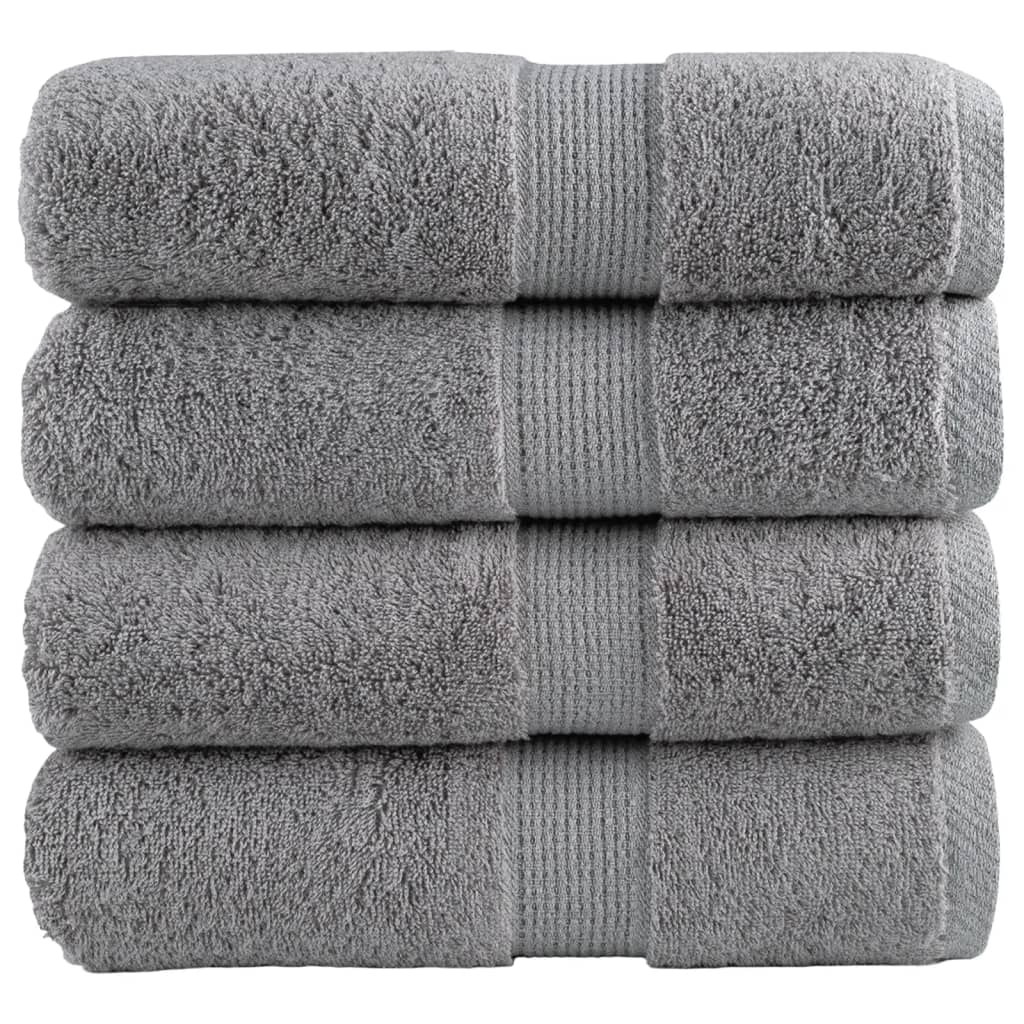 Serviettes de toilette Premium SOLUND 4 p. Gris 30x30 cm 600 g/m²