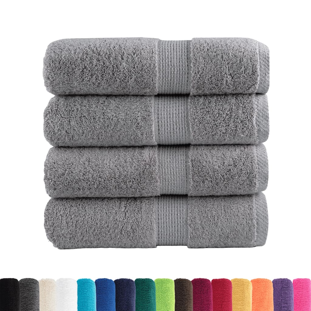 Serviettes de toilette Premium SOLUND 4 p. Gris 30x30 cm 600 g/m²
