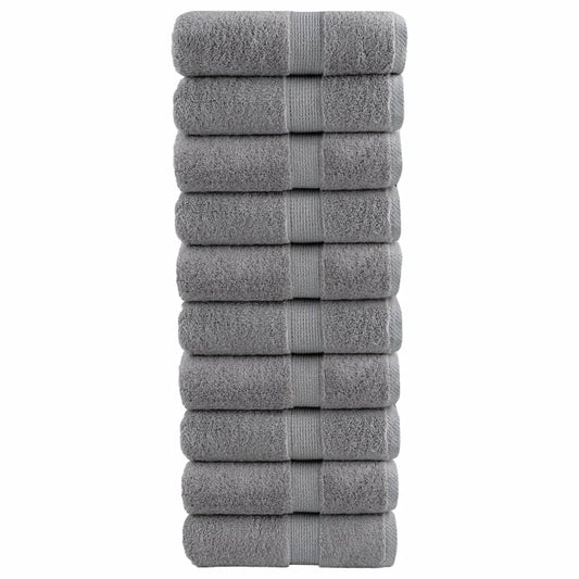 Premium Gästetücher SOLUND 10 Stk. Grau 30x50 cm 600 g/m²