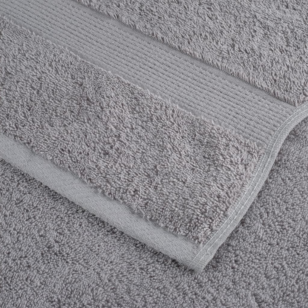 Lot de 2 serviettes de douche haut de gamme SOLUND gris 70x140 cm 600 g/m²