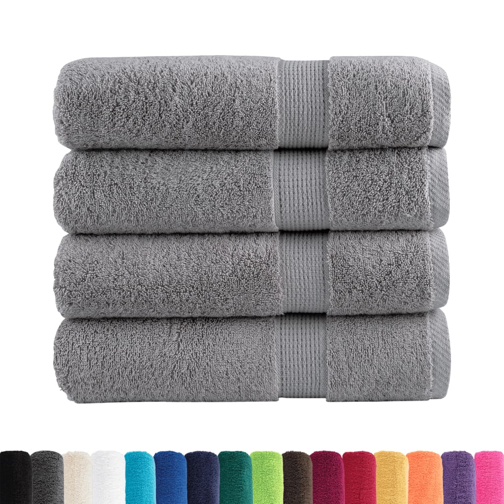 Premium Duschtücher SOLUND 4 Stk. Grau 70x140 cm 600 g/m²
