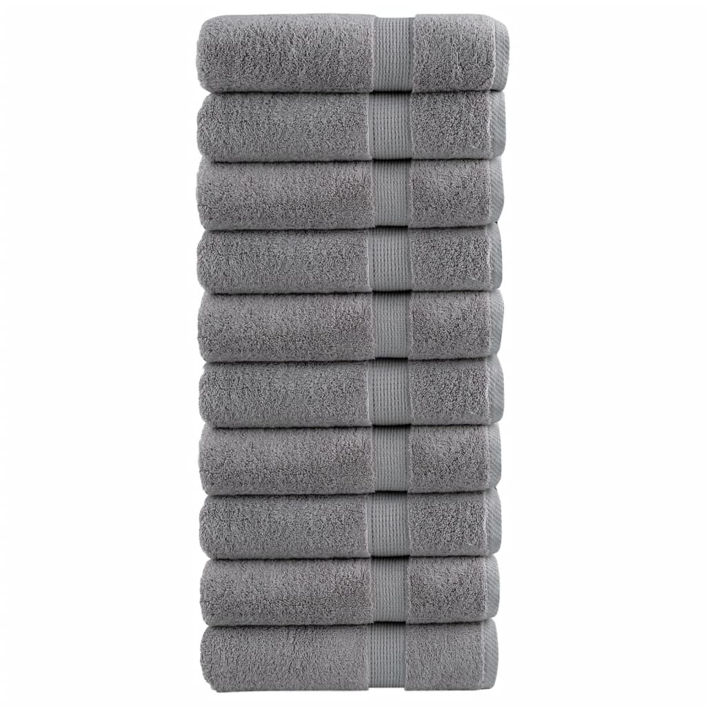 Serviettes de douche premium SOLUND 10 pcs Gris 70x140 cm 600 g/m²