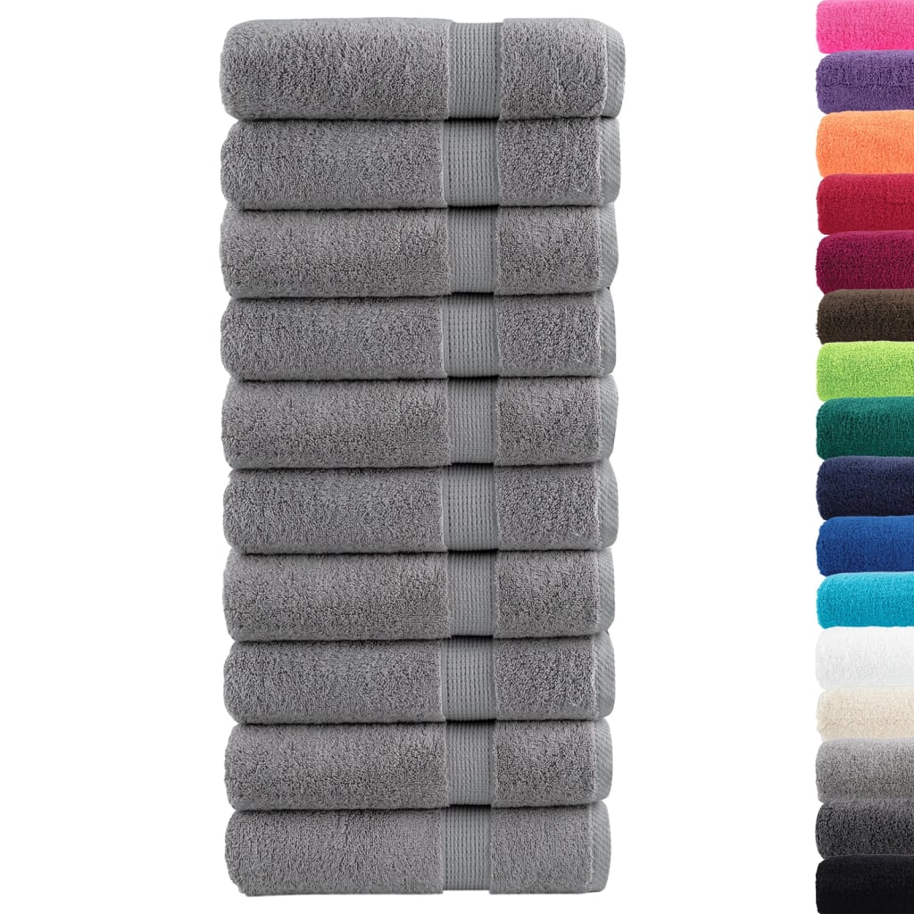 Serviettes de douche premium SOLUND 10 pcs Gris 70x140 cm 600 g/m²