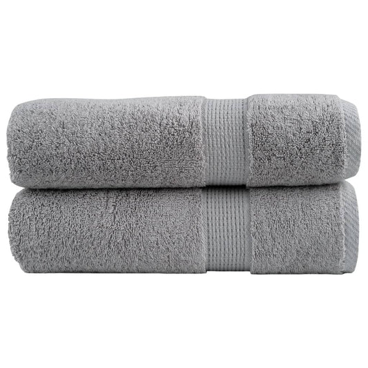 Premium Badetücher SOLUND 2 Stk. Grau 100x150 cm 600 g/m²