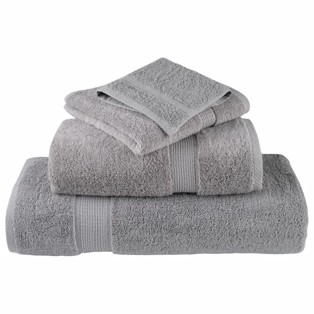 Premium Badetücher SOLUND 4 Stk. Grau 100x150 cm 600 g/m²