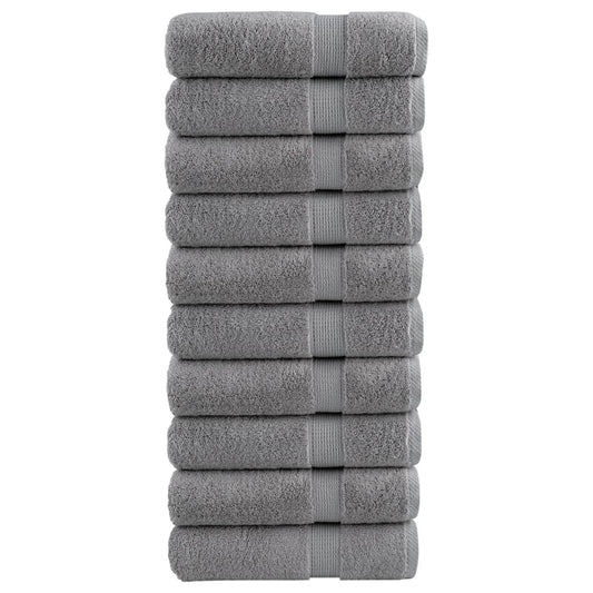 Premium Badetücher SOLUND 10 Stk. Grau 100x150 cm 600 g/m²