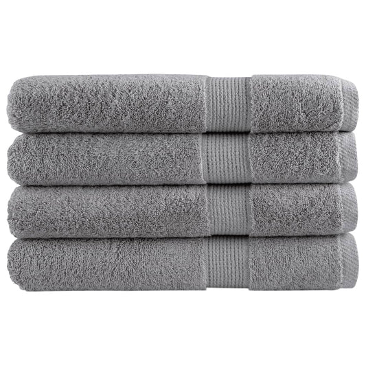 Premium Handtücher SOLUND 4 Stk. Grau 100x200 cm 600 g/m²