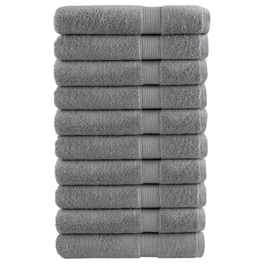 Premium Handtücher SOLUND 10 Stk. Grau 100x200 cm 600 g/m²