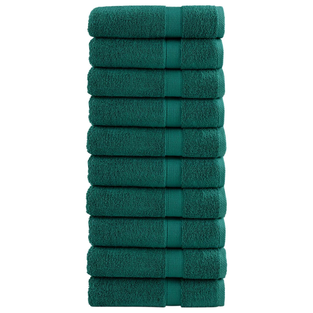 Serviettes de bain premium SOLUND 10 pcs Vert 100x150 cm 600 g/m²