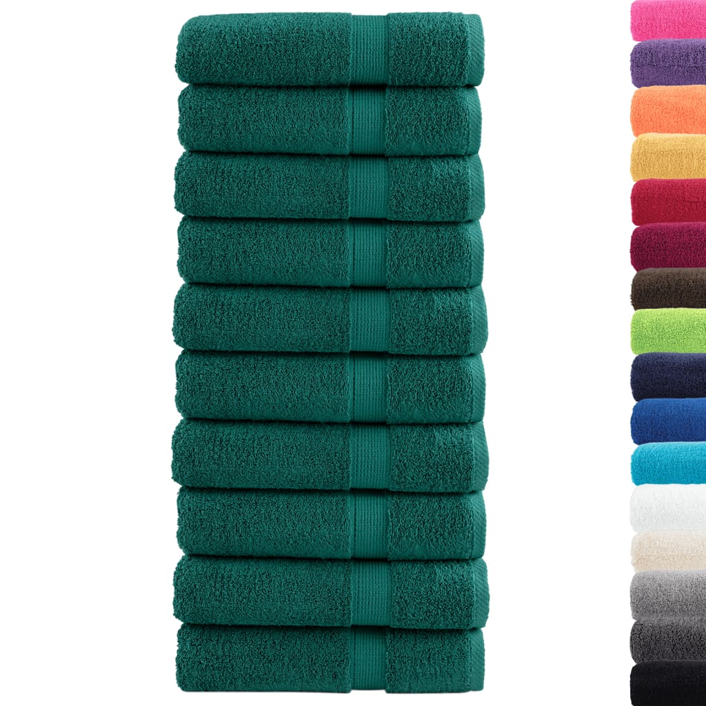 Serviettes de bain premium SOLUND 10 pcs Vert 100x150 cm 600 g/m²