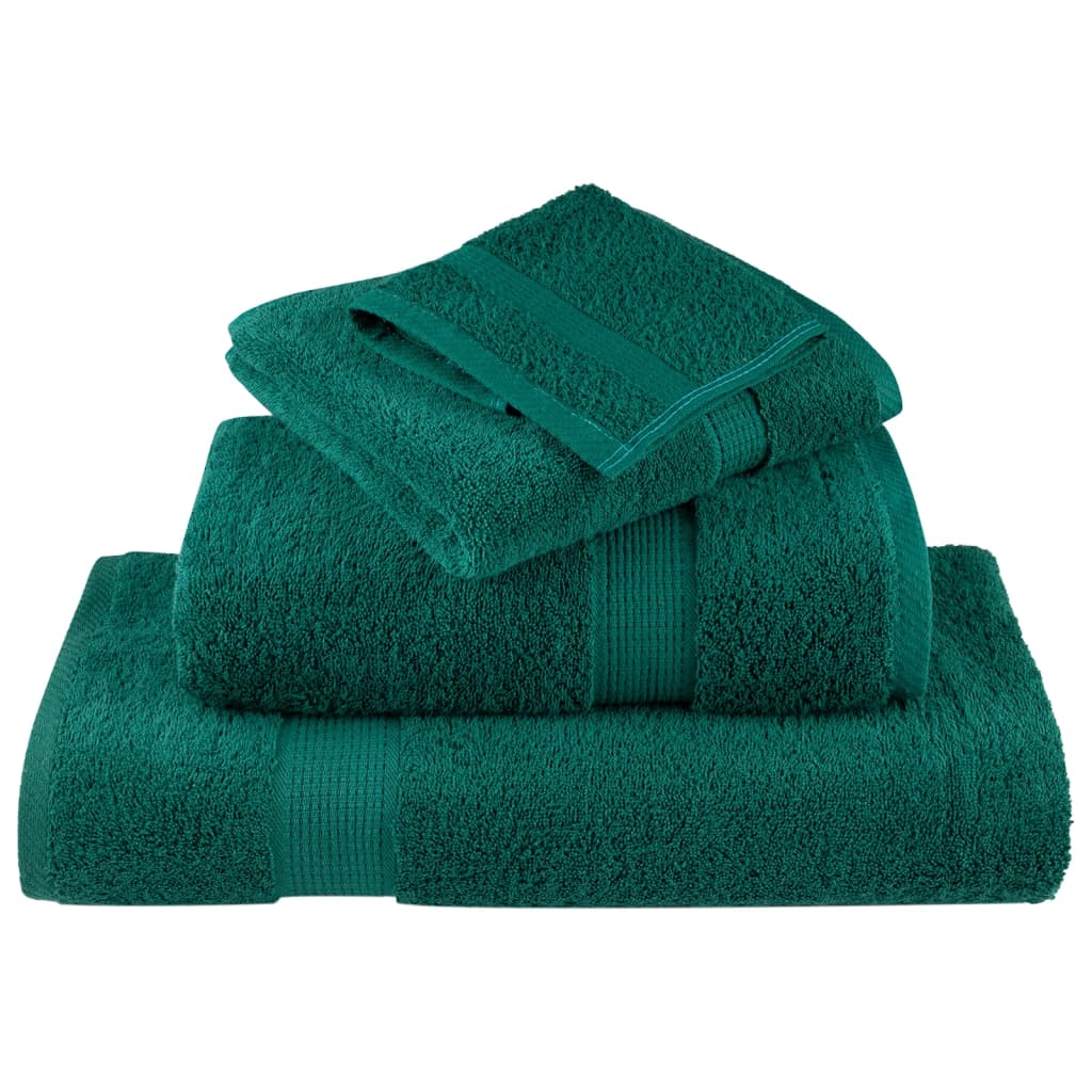 Serviettes de bain premium SOLUND 10 pcs Vert 100x150 cm 600 g/m²
