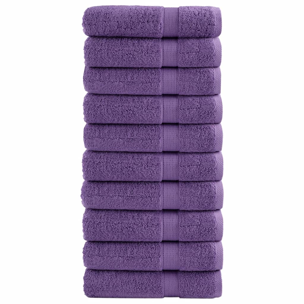 Serviettes de toilette premium SOLUND 10 pcs Violet 50x100 cm 600 g/m²