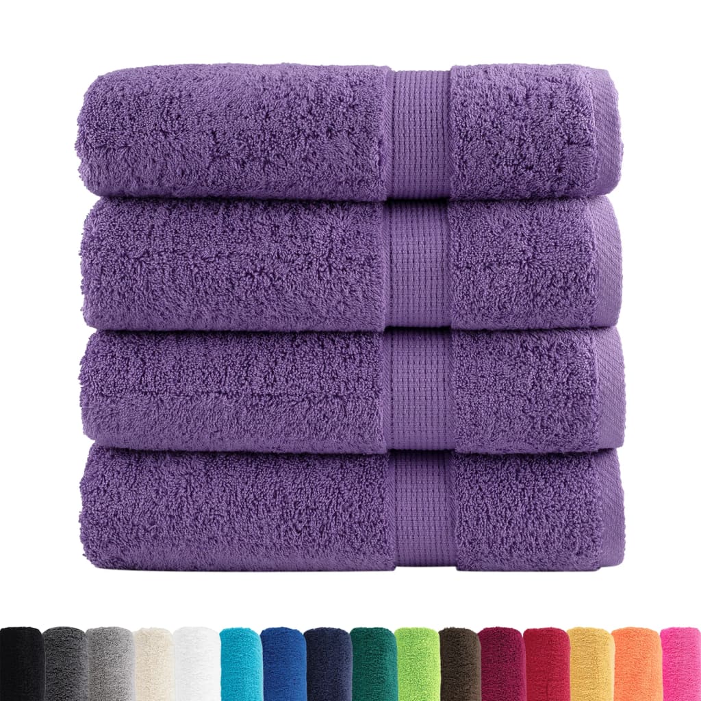Premium-Duschtücher SOLUND 4 Stk. Lila 70x140 cm 600 g/m²