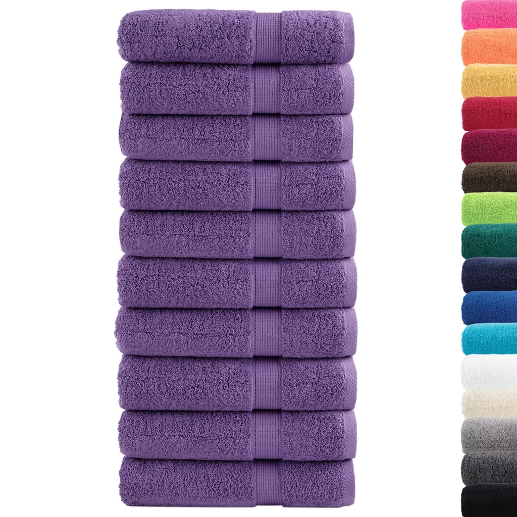 Premium Shower Towels SOLUND 10 pcs. Purple 70x140 cm 600 g/m²