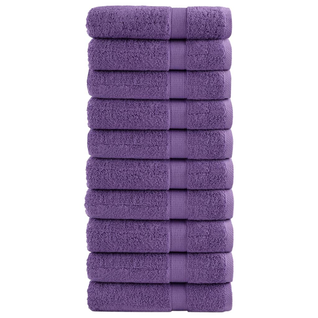 Serviettes de bain premium SOLUND 10 pcs violettes 100x150 cm 600 g/m²