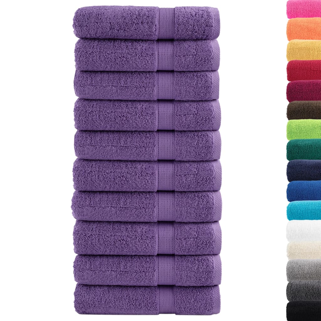 Serviettes de bain premium SOLUND 10 pcs violettes 100x150 cm 600 g/m²
